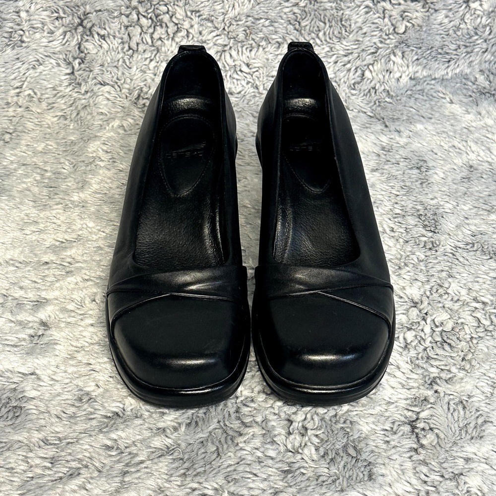 Dansko Bridget Black Wedge Slip on Clogs Size 38